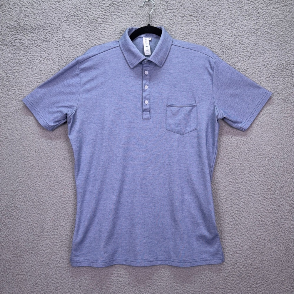 State & Liberty Polo Shirt Mens L Blue Athletic Fit Short Sleeve Pocket Preppy